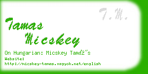 tamas micskey business card